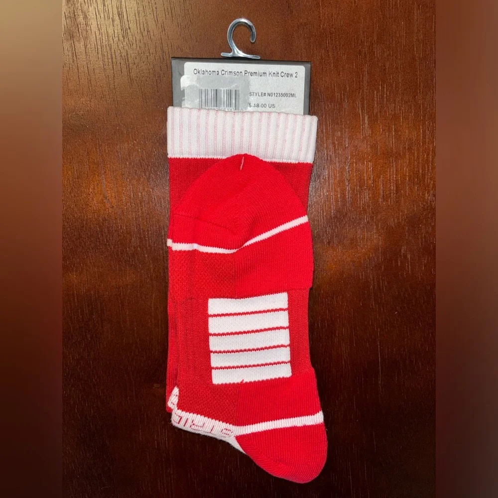 UNIVERSITY OF OKLAHOMA STRIDELINE CREW SOCKS NWT MEN’S SHOE SIZE 8-12